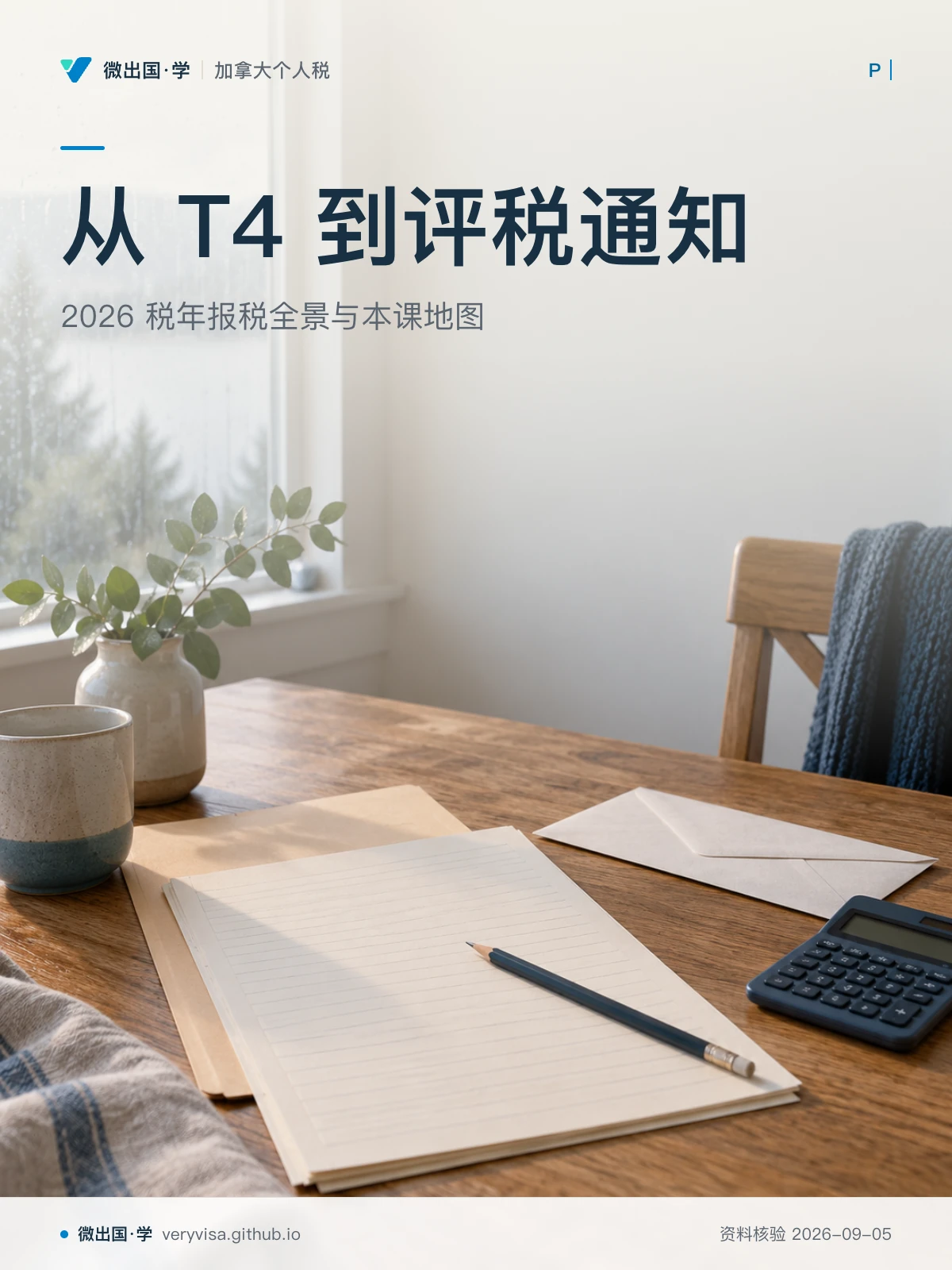 配图「从 T4 到评税通知」，2026 税年报税全景与本课地图。