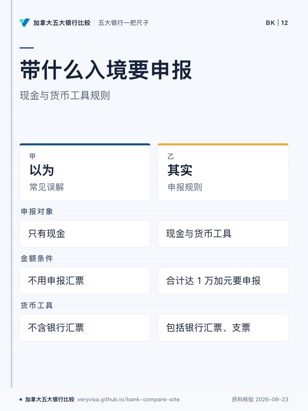 带什么入境要申报；现金与货币工具规则；以为；其实；申报对象；金额条件；货币工具