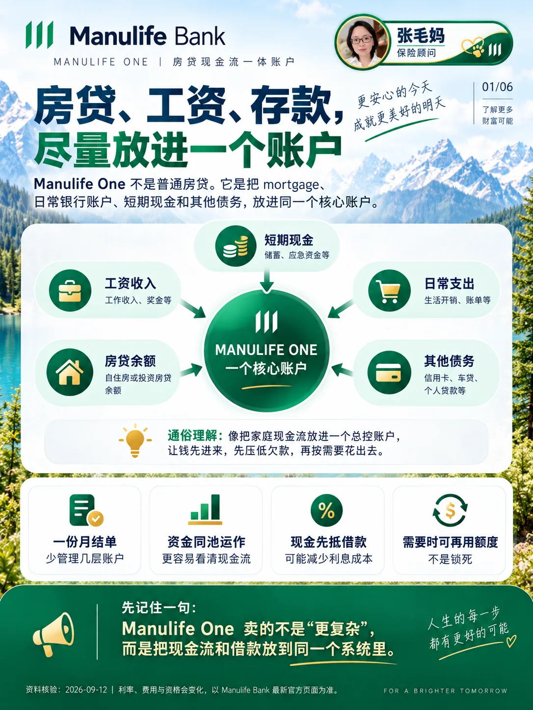 Manulife One 将房贷、收入、现金与日常开支放在同一结构中
