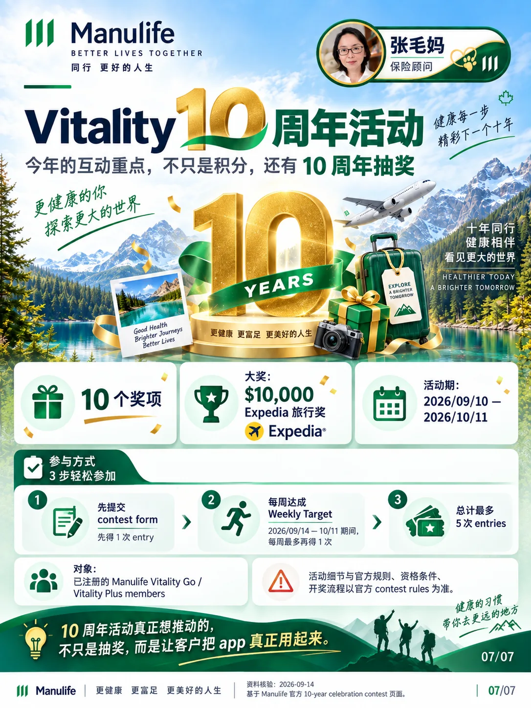 已注册合资格会员按时报名并完成每周目标，抽奖不是固定奖励