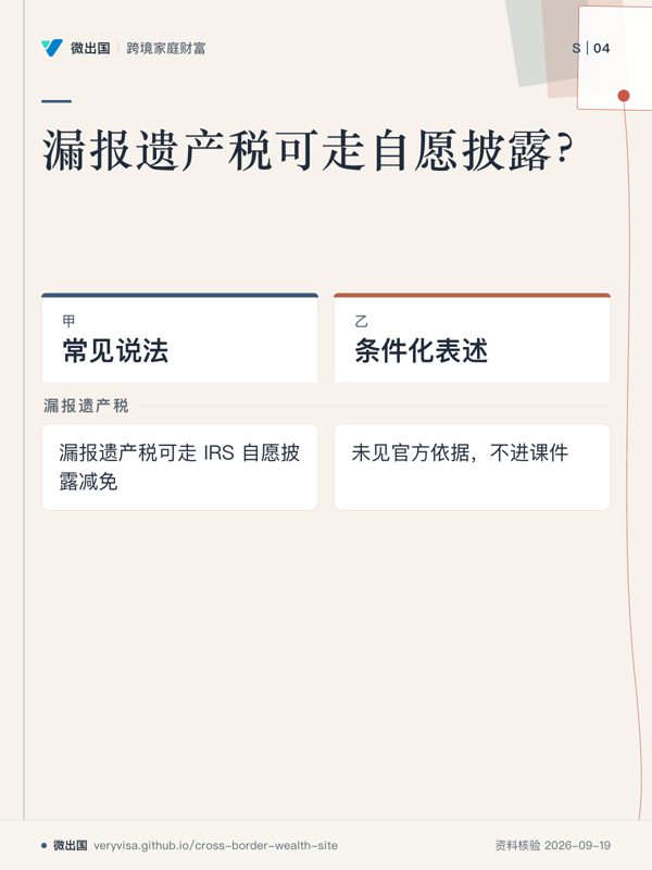 漏报遗产税可走自愿披露?;常见说法;条件化表述;漏报遗产税