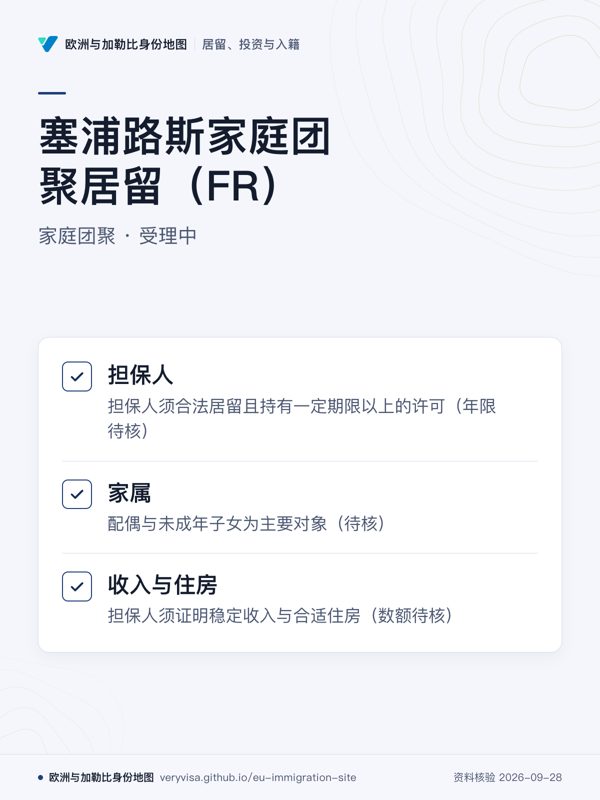 塞浦路斯家庭团聚居留(FR);家庭团聚 · 受理中;担保人;家属;收入与住房