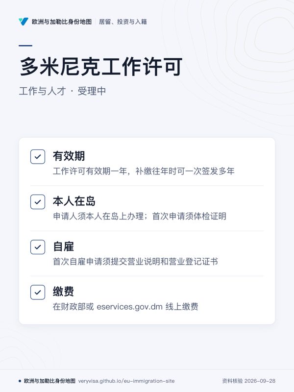 多米尼克工作许可;工作与人才 · 受理中;有效期;本人在岛;自雇;缴费