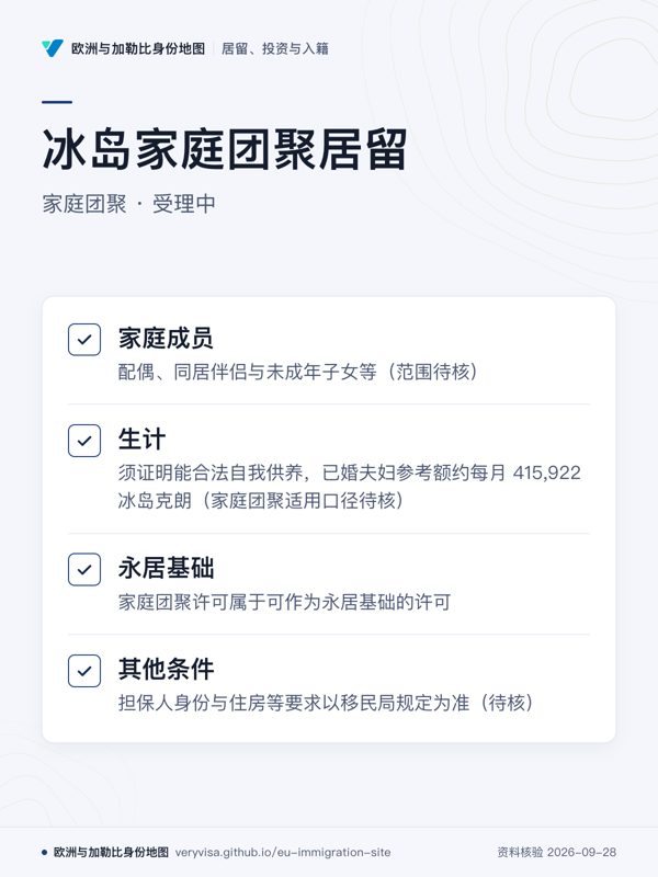 冰岛家庭团聚居留;家庭团聚 · 受理中;家庭成员;生计;永居基础;其他条件