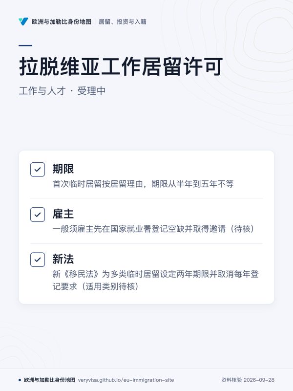 拉脱维亚工作居留许可;工作与人才 · 受理中;期限;雇主;新法