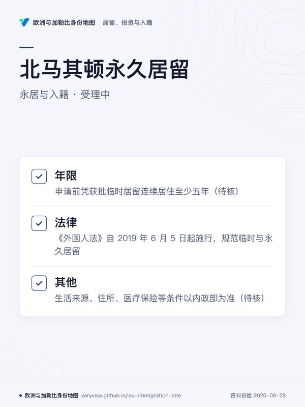 北马其顿永久居留;永居与入籍 · 受理中;年限;法律;其他