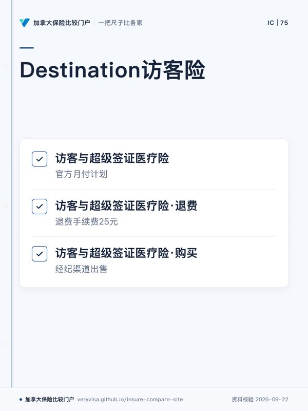 Destination访客险;访客与超级签证医疗险;访客与超级签证医疗险·退费;访客与超级签证医疗险·购买