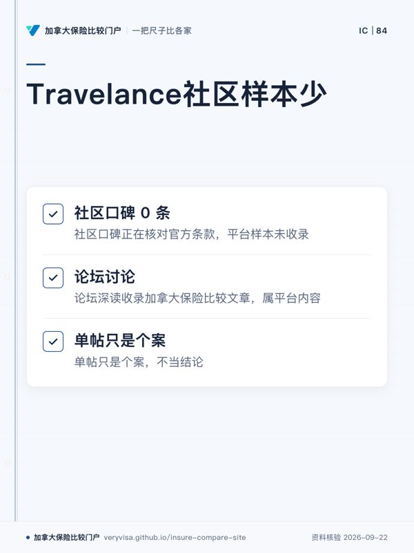 Travelance社区样本少;社区口碑 0 条;论坛讨论;单帖只是个案