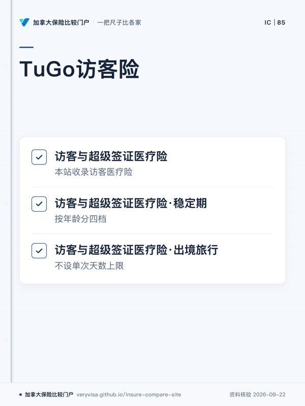 TuGo访客险；访客与超级签证医疗险；访客与超级签证医疗险·稳定期；访客与超级签证医疗险·出境旅行