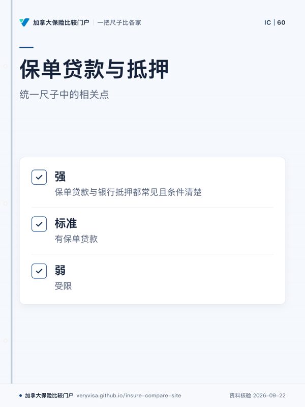 保单贷款与抵押；统一尺子中的相关点；强；标准；弱