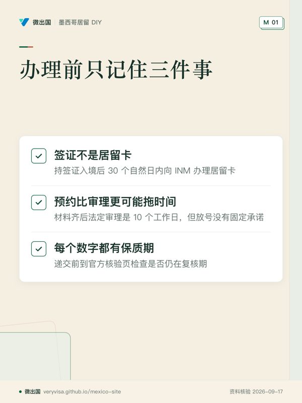 办理前只记住三件事；签证不是居留卡；预约比审理更可能拖时间；每个数字都有保质期
