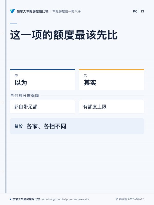 这一项的额度最该先比；以为；其实；自付额分摊保障；各家、各档不同