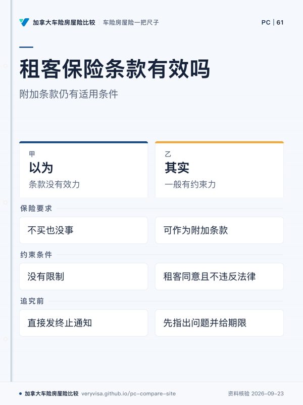 租客保险条款有效吗；附加条款仍有适用条件；以为；其实；保险要求；约束条件；追究前